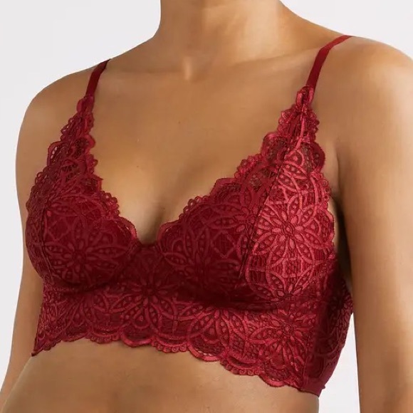 ✨ SALE NWT Wireless Comfort Convertible Lace Bra in Deep Red - Picture 1 of 8
